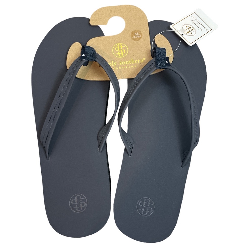 Leather Simply Southern Flip Flop Asphalt Wedge